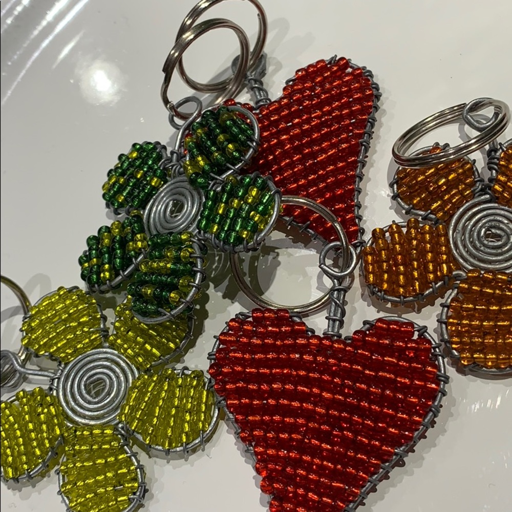 Handmade beaded key rings- made in Africa